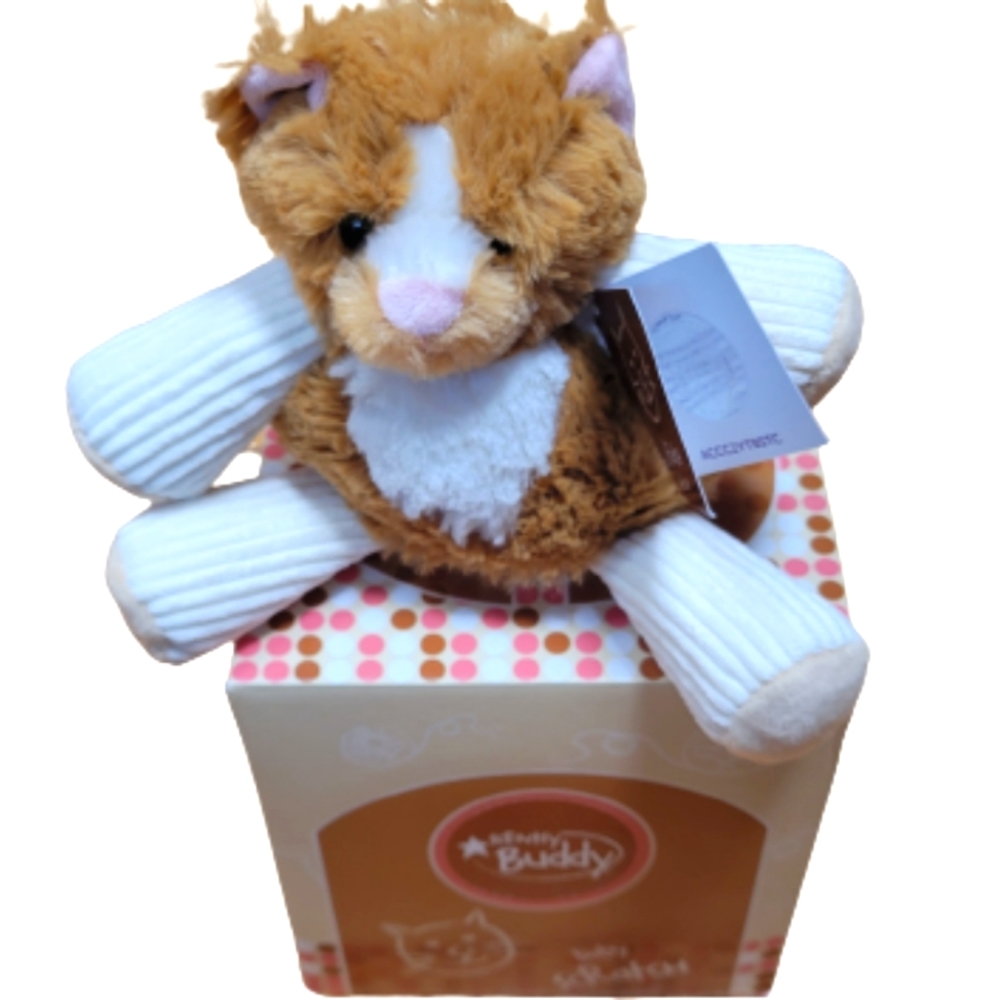 Scentsy Buddy Baby Scratch the Cat  Cream Tan Orange Secret Zippered Pouch  NEW - Picture 8 of 12